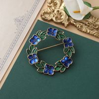 Retro Flower Alloy Inlay Artificial Gemstones Pearl Women's Brooches sku image 5