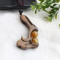 Simple Style Irregular Wood Handmade Women's Pendant Necklace 1 Piece sku image 12