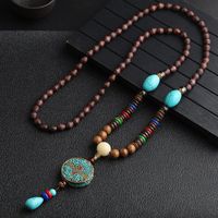 Ethnischer Stil Runden Fisch Legierung Holz Perlen Überzug Unisex Halskette Mit Anhänger 1 Stück sku image 8