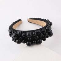 Baroque Style Solid Color Cloth Inlay Pearl Hair Band 1 Piece main image 5