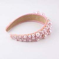 Baroque Style Solid Color Cloth Inlay Pearl Hair Band 1 Piece main image 3