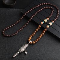 Ethnischer Stil Runden Fisch Legierung Holz Perlen Überzug Unisex Halskette Mit Anhänger 1 Stück sku image 5