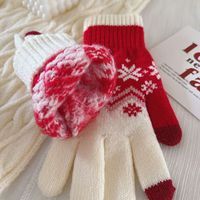 Women's Fashion Snowflake Polyacrylonitrile Fiber Gloves 1 Pair main image 5