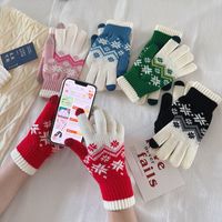 Women's Fashion Snowflake Polyacrylonitrile Fiber Gloves 1 Pair main image 4