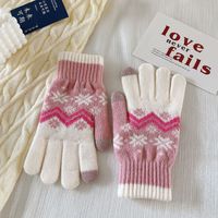 Women's Fashion Snowflake Polyacrylonitrile Fiber Gloves 1 Pair sku image 1