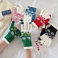 Femmes Mode Flocon De Neige Fibre De Polyacrylonitrile Gants 1 Paire main image 6