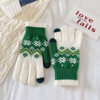 Women's Fashion Snowflake Polyacrylonitrile Fiber Gloves 1 Pair sku image 5