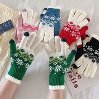 Women's Fashion Snowflake Polyacrylonitrile Fiber Gloves 1 Pair main image 2