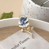 Retro Flower Alloy Enamel Inlay Artificial Gemstones Pearl Women's Brooches sku image 2