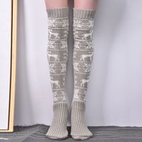 Women's Fashion Elk Polyacrylonitrile Fiber Jacquard Over The Knee Socks sku image 2