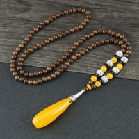 Ethnischer Stil Wassertropfen Holz Perlen Unisex Halskette Mit Anhänger 1 Stück sku image 13