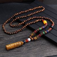 Ethnic Style Water Droplets Wood Beaded Unisex Pendant Necklace 1 Piece main image 2
