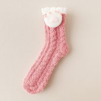 Women's Casual Solid Color Coral Fleece Ankle Socks sku image 7