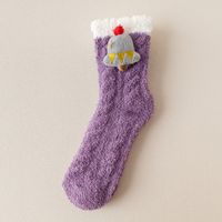 Women's Casual Solid Color Coral Fleece Ankle Socks sku image 3