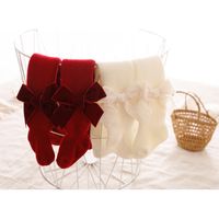 Christmas Fashion Solid Color Bowknot Fleece Polyacrylonitrile Fiber Pants & Leggings main image 3