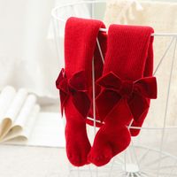 Christmas Fashion Solid Color Bowknot Fleece Polyacrylonitrile Fiber Pants & Leggings sku image 5