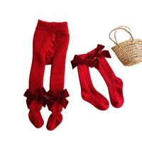 Christmas Fashion Solid Color Bowknot Fleece Polyacrylonitrile Fiber Pants & Leggings main image 5