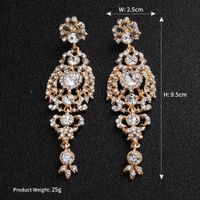 Européen Et Américain Exagérée Longues Boucles D'oreilles De Mariée Rétro Découpe Boucles D'oreilles En Cristal Boucles D'oreilles En Verre Vêtements Accessoires Croix-frontière Marchandises sku image 2