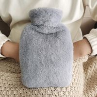 Cross-border Spot Goods Two-side Hand Putting Plush Cloth Cover Water Filling Hot Water Bag Pvc Irrigation Hand Warmer Water Injection Hand Warmer Hand Warmer main image 2