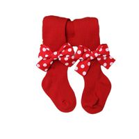 Christmas Cute Solid Color Bowknot Cotton Pants & Leggings main image 3
