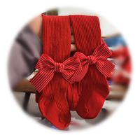 Christmas Cute Solid Color Bowknot Cotton Pants & Leggings sku image 5