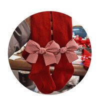 Christmas Cute Solid Color Bowknot Cotton Pants & Leggings sku image 9