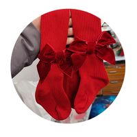 Christmas Cute Solid Color Bowknot Cotton Pants & Leggings sku image 17