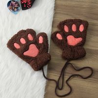 Women's Cute Paw Print Polyester Gloves sku image 1