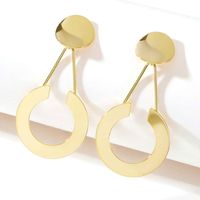 1 Pair Simple Style Circle Hollow Out Stainless Steel Drop Earrings main image 3