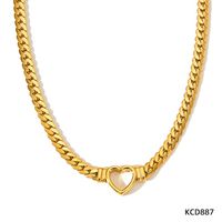 Retro Heart Shape Stainless Steel Plating Necklace sku image 2