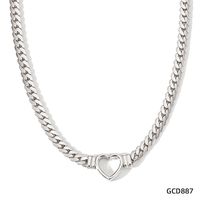 Retro Heart Shape Stainless Steel Plating Necklace sku image 1