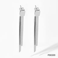 Simple Style Geometric Solid Color Stainless Steel Plating Drop Earrings 1 Pair sku image 3