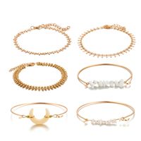 Hip-hop Geometric Moon Alloy Plating Natural Stone Unisex Bracelets 6 Pieces main image 4