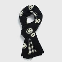 Unisex Fashion Plaid Smiley Face Polyester Warm Knitted Winter Scarves 1 Piece main image 3