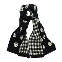 Unisex Fashion Plaid Smiley Face Polyester Warm Knitted Winter Scarves 1 Piece main image 2