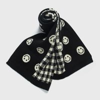 Unisex Fashion Plaid Smiley Face Polyester Warm Knitted Winter Scarves 1 Piece main image 4