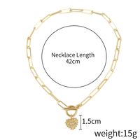 Fashion Devil's Eye Heart Shape Alloy Plating Artificial Rhinestones Women's Pendant Necklace sku image 4