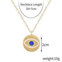 Fashion Devil's Eye Heart Shape Alloy Plating Artificial Rhinestones Women's Pendant Necklace sku image 3