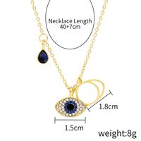 Fashion Devil's Eye Heart Shape Alloy Plating Artificial Rhinestones Women's Pendant Necklace sku image 12