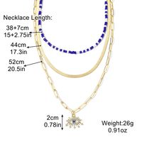 Fashion Devil's Eye Heart Shape Alloy Plating Artificial Rhinestones Women's Pendant Necklace sku image 13