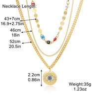 Fashion Devil's Eye Heart Shape Alloy Plating Artificial Rhinestones Women's Pendant Necklace sku image 19