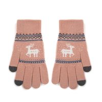 Unisex Fashion Elk Knit Warm Gloves 1 Pair main image 6