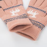 Unisex Fashion Elk Knit Warm Gloves 1 Pair main image 4