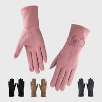 Women's Elegant Solid Color Plush Polyester Warm Gloves 1 Piece main image 1