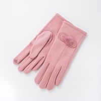 Women's Elegant Solid Color Plush Polyester Warm Gloves 1 Piece main image 4