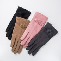 Women's Elegant Solid Color Plush Polyester Warm Gloves 1 Piece main image 6
