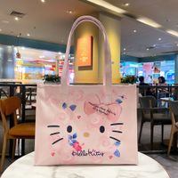 Women's Cute Cat Pu Leather Shopping Bags sku image 9