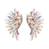 Glam Wings Alloy Inlay Rhinestones Women's Ear Studs 1 Pair sku image 2