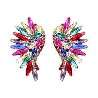 Glamour Ailes Alliage Incruster Strass Femmes Boucles D'oreilles 1 Paire main image 1