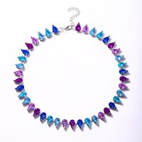 Glam Water Droplets Alloy Inlay Rhinestones Women's Necklace sku image 3